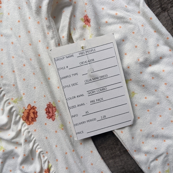 FREE PEOPLE Celia Floral Mini Dress Ivory Combo - Picture 6 of 7